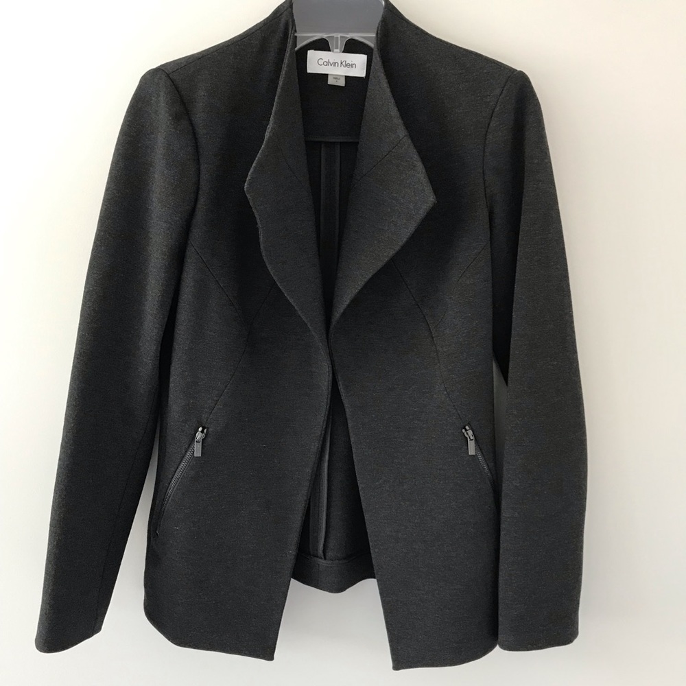 Calvin Klein Open Front Flap Collar Blazer - Sz 4